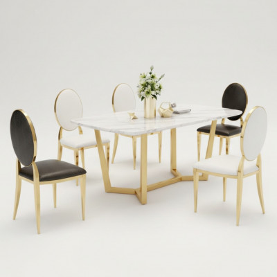 Design Iessdësch Modernen Marmor Iesszëmmer Wunnzëmmer Kichen Dëscher Dësch