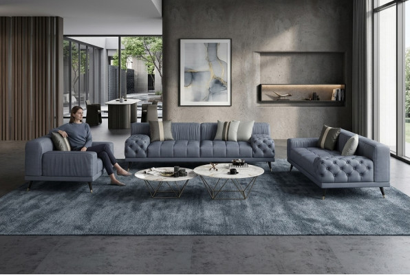 Luxus modern Sofas Sëtzgrupp 321 Sëtzer Sofas Polster Chesterfield Lieder Nei