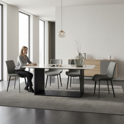 Iessdësch Modern Edelstahl Iesszëmmer Wunnzëmmer Kichen Dëscher Design Dësch Metall