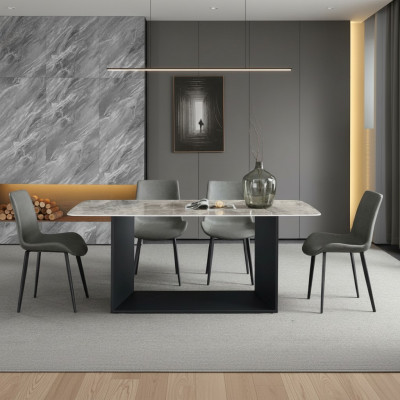Iessdësch Modern Edelstahl Iesszëmmer Wunnzëmmer Kichen Dëscher Design Dësch Metall