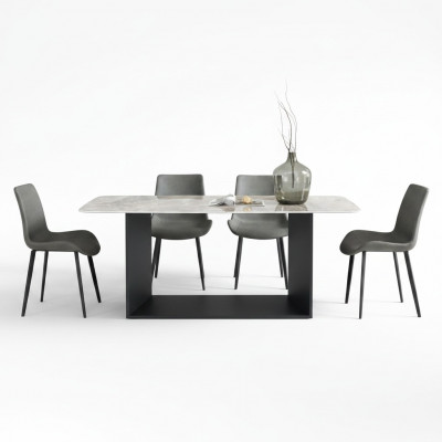 Iessdësch Modern Edelstahl Iesszëmmer Wunnzëmmer Kichen Dëscher Design Dësch Metall