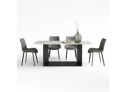 Iessdësch Modern Edelstahl Iesszëmmer Wunnzëmmer Kichen Dëscher Design Dësch Metall