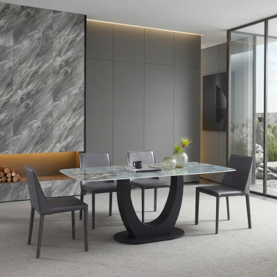 Iesszëmmer Iessdësch Modern Edelstol Wunnzëmmer Kichen Dëscher Design Dësch Metall