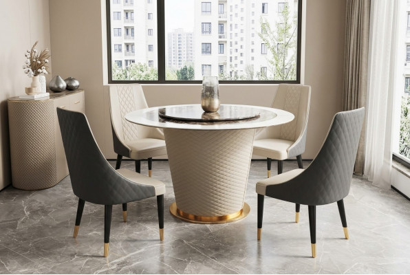 Marmor Iessdësch Modern Iesszëmmer Wunnzëmmer Kichen Dëscher Design Dësch Ronn Nei