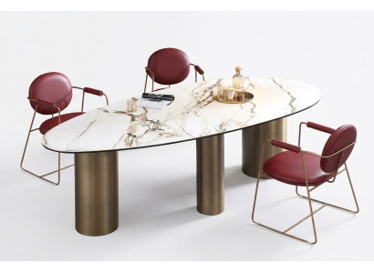 Iesszëmmer Miwwelen Edelstol Oval Iessdësch Dësch Design Dëscher Luxus Miwwelen Ronn Nei