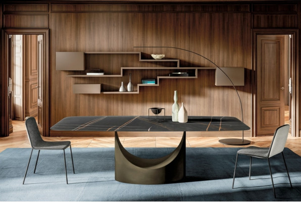 Modernt Iessdësch Dësch Dëscher Iesszëmmer Luxus Miwwel Design Steen Kichen Nei