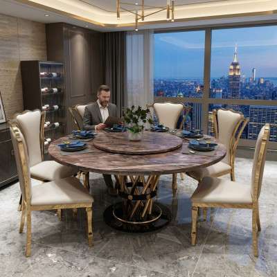 Marmor Stil Kichen Modernen Iessdësch Dësch Dëscher Iesszëmmer Luxus Miwwelen Design