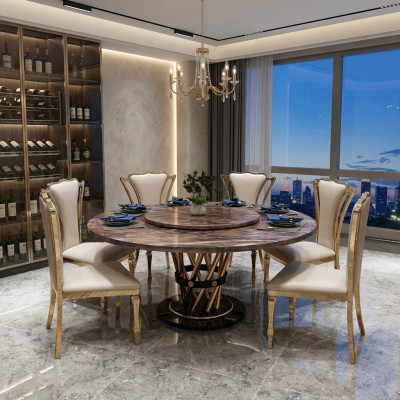 Marmor Stil Kichen Modernen Iessdësch Dësch Dëscher Iesszëmmer Luxus Miwwelen Design