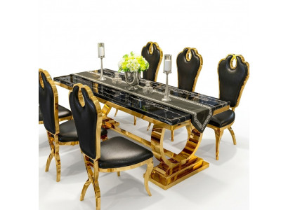 Edelstol Iessdësch Iesszëmmer Modern Kichen Design Dësch Metall