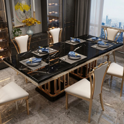 Luxus Modernen Marmor Stil Iessdësch Miwwelen Dësch Dëscher Iesszëmmer Design Kichen