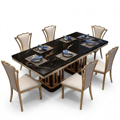 Luxus Modernen Marmor Stil Iessdësch Miwwelen Dësch Dëscher Iesszëmmer Design Kichen