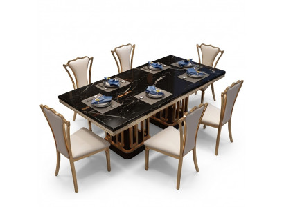 Luxus Modernen Marmor Stil Iessdësch Miwwelen Dësch Dëscher Iesszëmmer Design Kichen