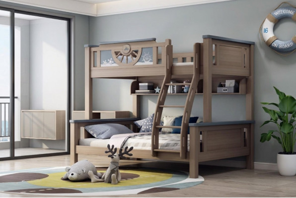 Stockbett Kanner Jugend Zëmmer Miwwelen Holz Etagen Héich Bett Duebel Better