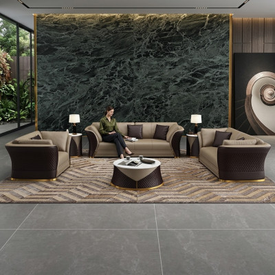 Sëtzgarnitur 3+2+1 Sëtzer Design Gepolstert Sofas Lieder Relax Modern Nei Brong