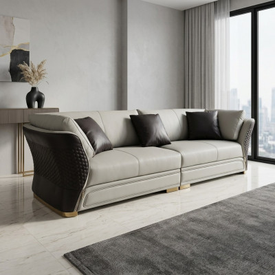 Viersëtzer Neit Design Sofa 4 Sëtzer Wunnzëmmer Couch Couchen Polsterung