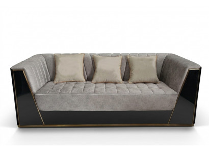 Canapé 3 Sëtz Sofas Luxus Textilstoff Couchen grouss Këssen Designer Miwwelen Dräi-Sëtzer