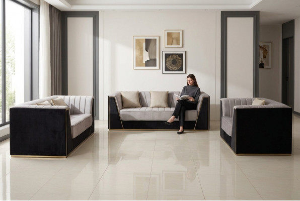 Design Sofas Polstermöbel Sofas Modern Luxus elegant Sëtzgrupp 3+2+1 Sëtzer