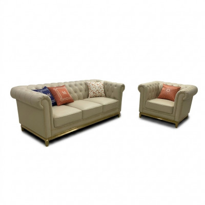 Klassesch Luxus Chesterfield 3+2+1 Sëtz Sofa Set Polstermöbel Sofas Sofas Nei
