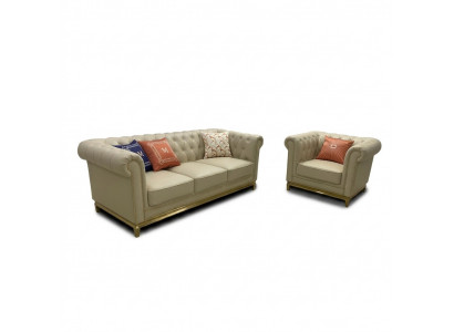 Klassesch Luxus Chesterfield 3+2+1 Sëtz Sofa Set Polstermöbel Sofas Sofas Nei