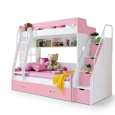 Jugendbett Better Rosa Kannerbett Duebelstockbett Stockbett Holz Miwwelen Holz Nei