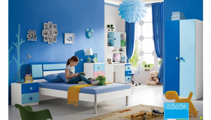 Kannerzëmmer Set Bett Kleederschaf Modern Jugend Schlofzëmmer Neit 4tlg.Set