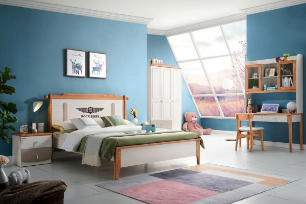 Garnitur Set Bett Nuetsdësch Kommod Design Schlofzëmmer 5 Stéck Komplett Neia.