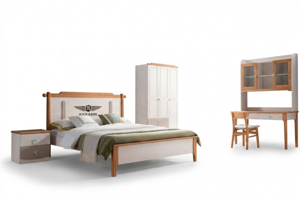 Garnitur Set Bett Nuetsdësch Kommod Design Schlofzëmmer 5 Stéck Komplett Neia.
