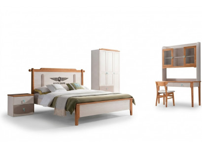 Garnitur Set Bett Nuetsdësch Kommod Design Schlofzëmmer 5 Stéck Komplett Neia.