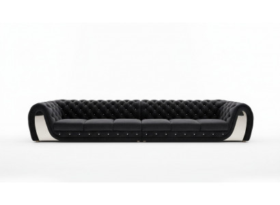 Sofa 6 Sëtzer Textil Grouss XXL Wunnezëmmer Stoff Neit Sofa Couch Polsterung Miwwelen