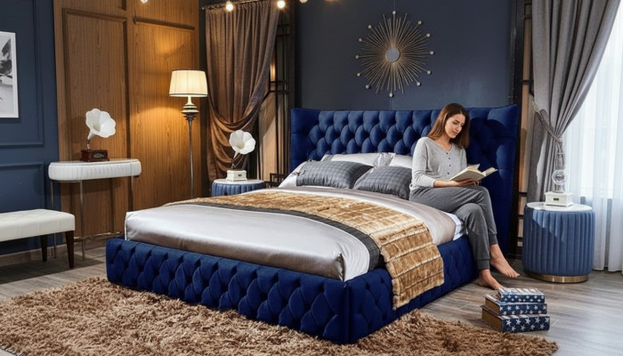Betten Chesterfield Desi180x200gn Duebelbett Miwwelen Gepolstert Textil Blo Bett Nei