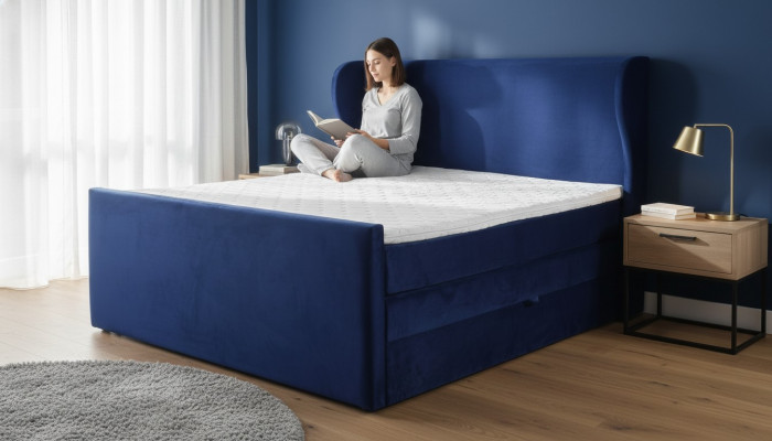 Designer-Doppelbett am modernen Stil mat Minimalismus-Elementer