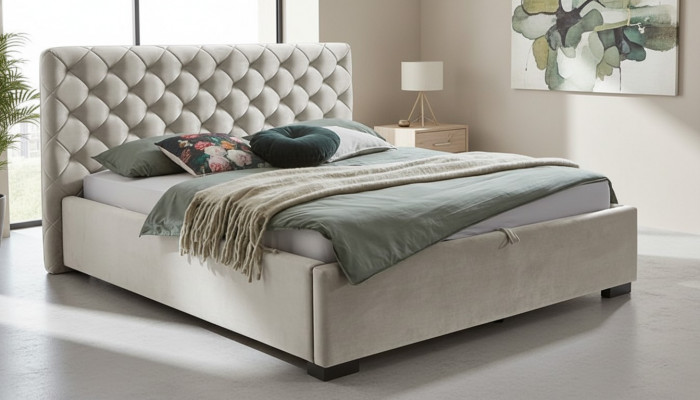 Schlofzëmmer Hotel Better 180x200 Chesterfield Neit Luxus Bett Eebett