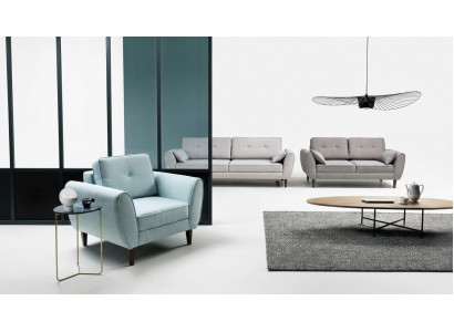 Design Sofa 2-Sëtzer Miwwelen Polster Textil Sofas Canapéen Wunnlandschaft Nei