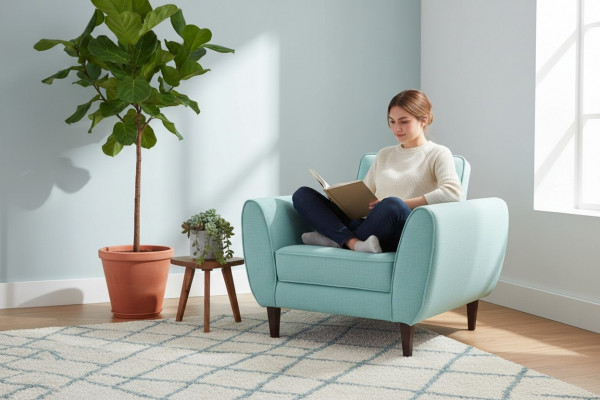 Design Chesterfield Stoffcouch Still 1-Sëtzer Polstersofas Lounge Club