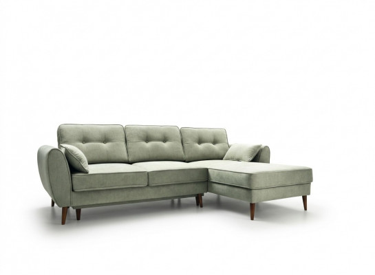 Sofaen Design Ecksofa L-Form Miwwelen Bett Funktiounen Textil Lieder Schlofssofa