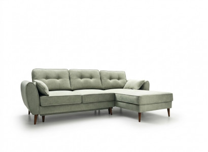 Sofaen Design Ecksofa L-Form Miwwelen Bett Funktiounen Textil Lieder Schlofssofa