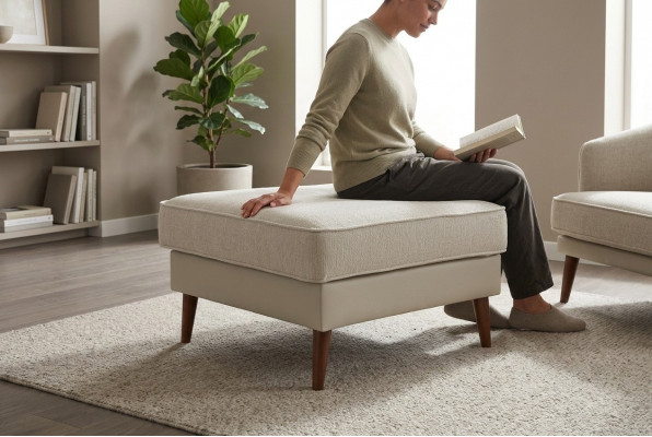 Wunnzëmmer Bank Fousshocker Ottomane Sëtzocker Sëtzpouf Designer Hocker Polsterer