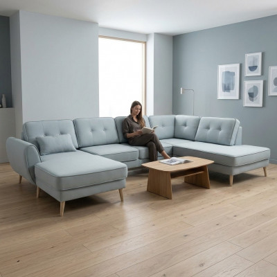 Wunnzëmmer Miwwelen Ecksofa Textilsofa Design Sofa Ecksofaen U Form Modern Polsterung