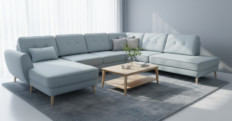 Wunnzëmmer Miwwelen Ecksofa Textilsofa Design Sofa Ecksofaen U Form Modern Polsterung