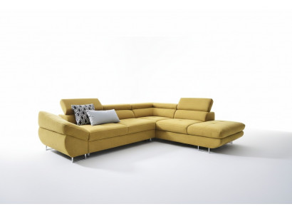 Eckcouch Sets L-Form Sofa mëll Ofpolsterung Wunndéngscht Miwwelen Textil Giel Nei