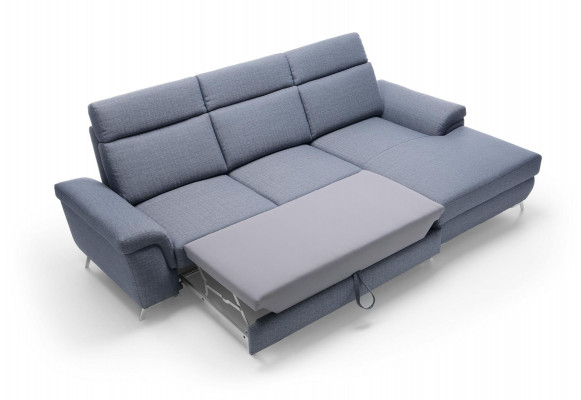 Wunnzëmmer Textil L-Form Sofas Gro NEI Ecksofa Couch Polstermiwel