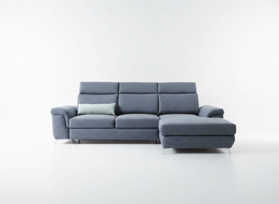 Wunnzëmmer Textil L-Form Sofas Gro NEI Ecksofa Couch Polstermiwel