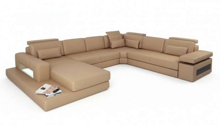 Wunnlandschaft U-Form Design Modern Sofa Canapé Ecksofa Lieder Polster Neit