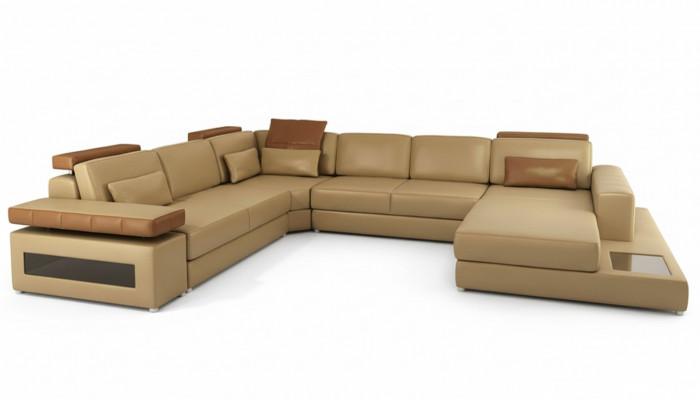 Sofa U-Form Miwwel Luxus Garnitur Sofaen Couch Luxus Designer Lieder Wunnlandschaft
