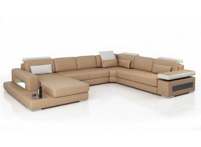 Wunnlandschaft Eckcanapé Couch Hellbrong Lieder Polster Sëtz Eck Canapé U Form Canapéen
