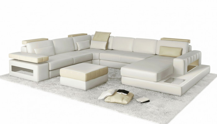 Grouss U-Form Ecksofa Sofa Couch Polster Lieder Textil Stoff Wunnlandschaft