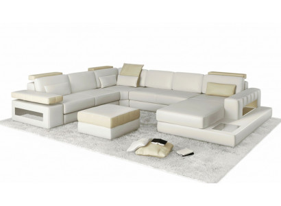 Grouss U-Form Ecksofa Sofa Couch Polster Lieder Textil Stoff Wunnlandschaft