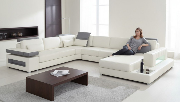 Designer Wunnlandschaft Sofa Canapé Ecksofa Polster Wunnlandschaft U-Form