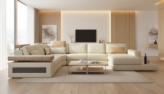 U-Form Ecksofa Couch Polster Grouss XXL Sofa Couchen Sofa Wunnlandschaft Nei