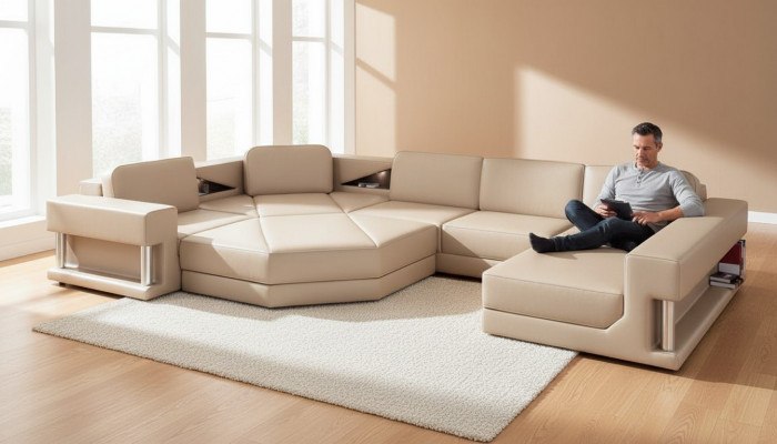 Ecksofa Sofa Couch Polster Garnitur Lieder Sofas Eck Wunnlandschaft U Form XXL